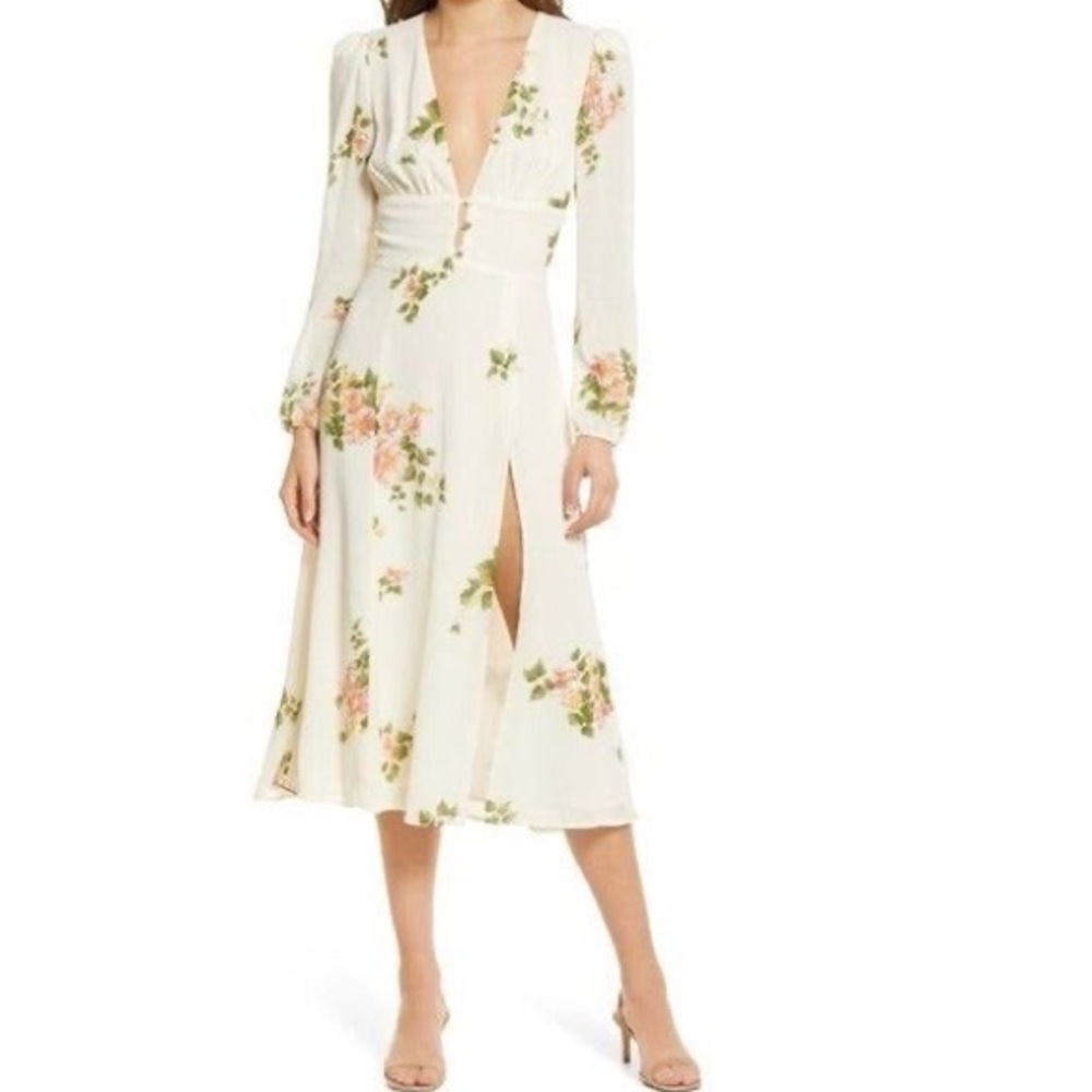 Reformation Lorne Long Sleeve Midi Dress! NWT